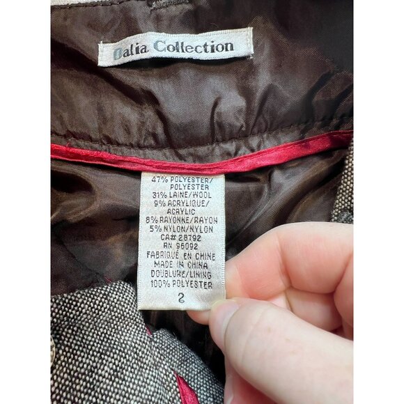 Dalia Collection Women's Wool Dress Pants Flat Front Sz 2 Light Brown - Picture 4 of 10